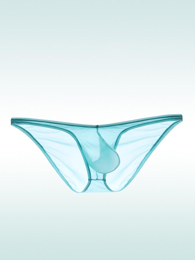 Men's Sexy Thin Transparent Low-Rise One-Piece Briefs