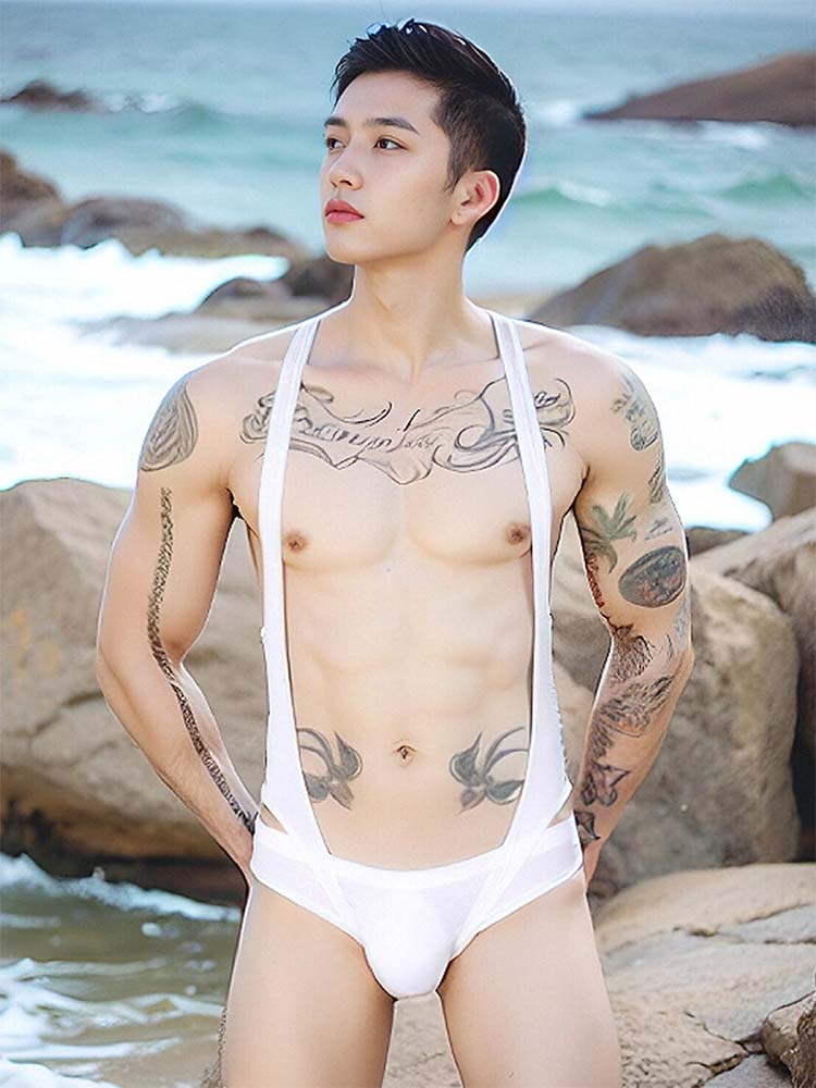 Men‘s See-Through Ice Silk Bodysuit