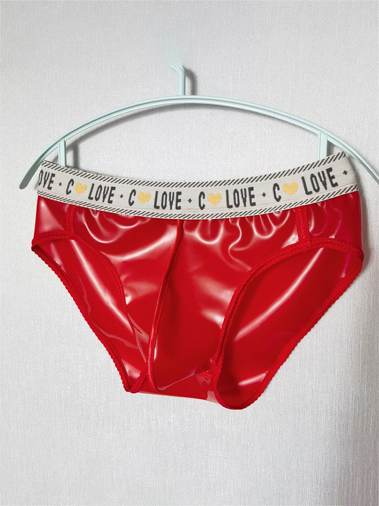 Men's Elastic Sexy Edged Latex Briefs