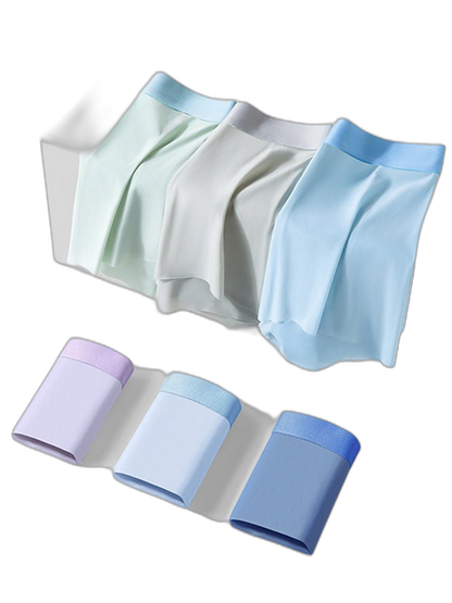 4-Pack Men's Stretch Fit Anti-Odor Seamless Ice Silk Trunks