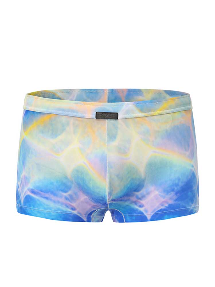 Men's Sexy High-Stretch Neon-Effect Swim Trunks
