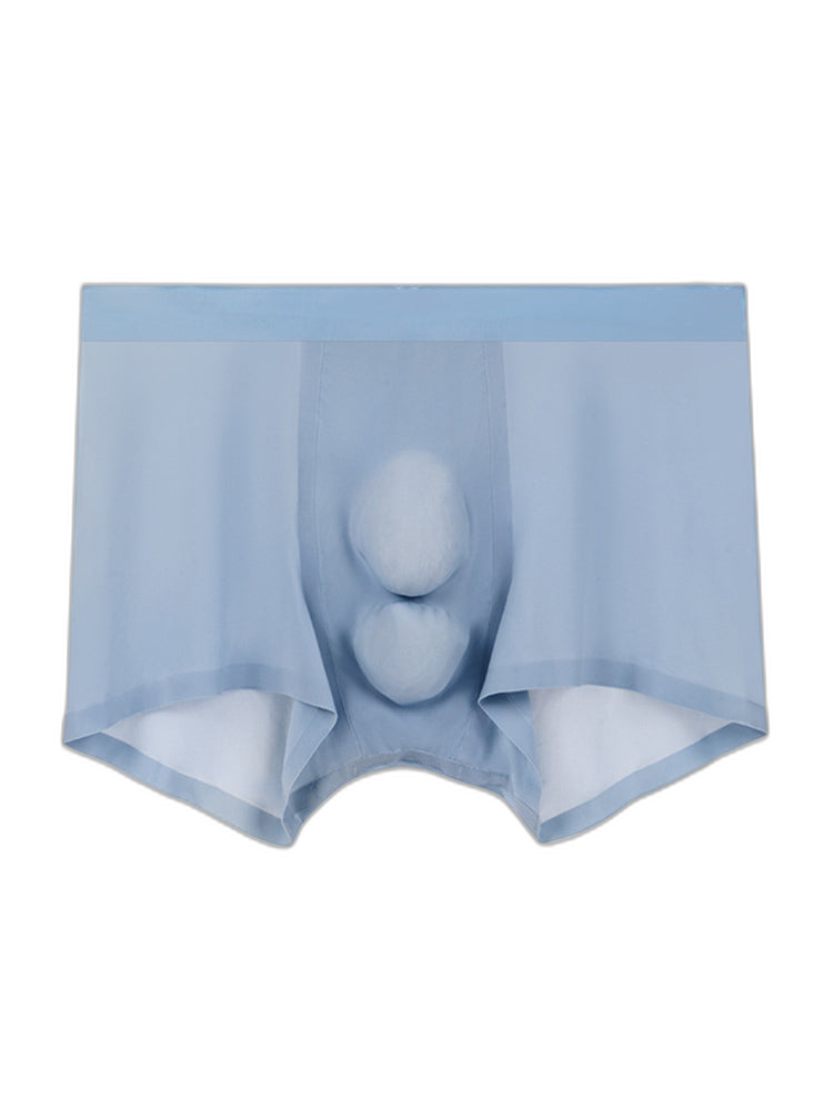 Men's Dual-Convex Gusset Comfy Waistband Ice Silk Trunks