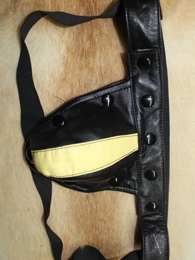 Men's Punk Contrast Leather Detachable Thong
