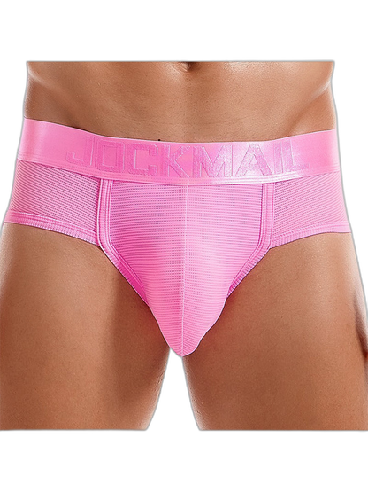 Men's Solid Color Mesh Breathable Sports Fitness Briefs