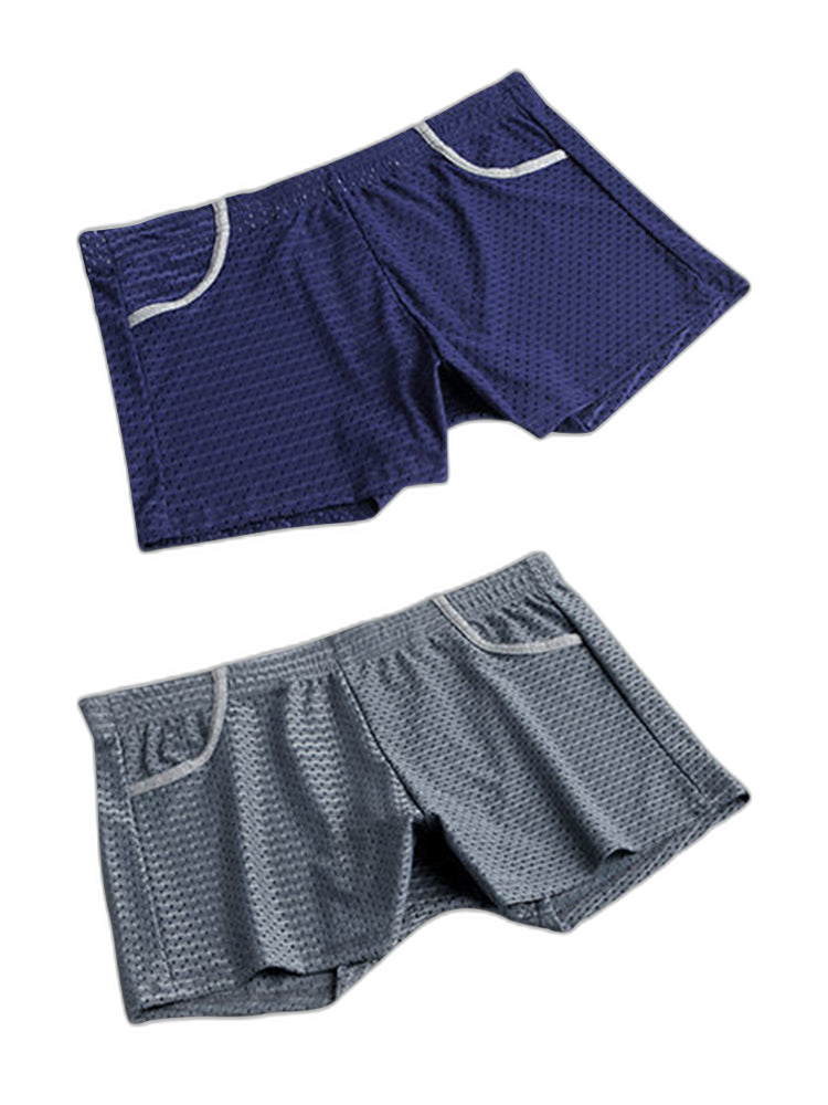 2 Pack Loose Home Underwear Breathable Mesh Shorts