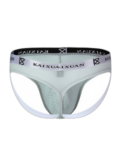 3 Pack Men's Mesh Thong with Stretch & Breathable 3D Support Pouch