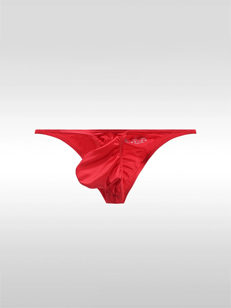 Men's Red Ultra-low Waist Soft Silky Briefs