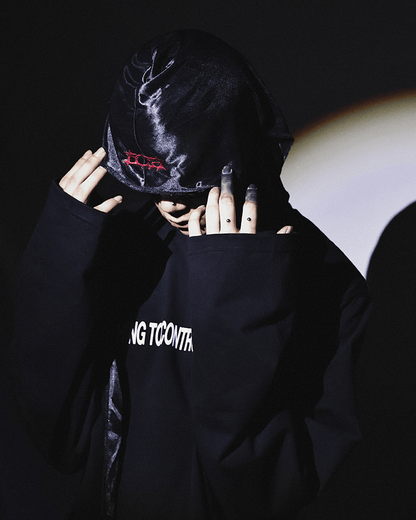 Classic Black Silky Durag with Long Tails