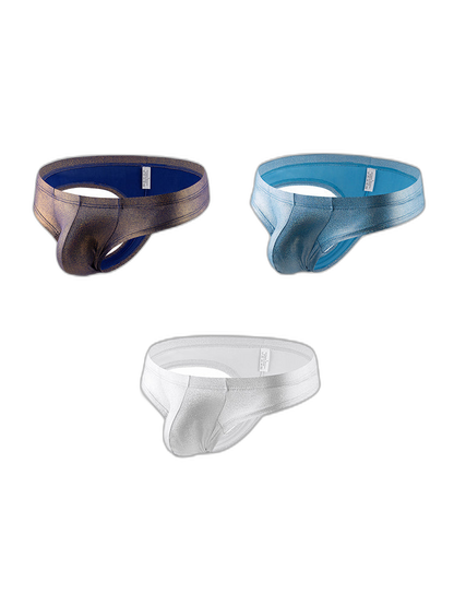 3 Pack Men's Sparkle Thongs in Solid Colors