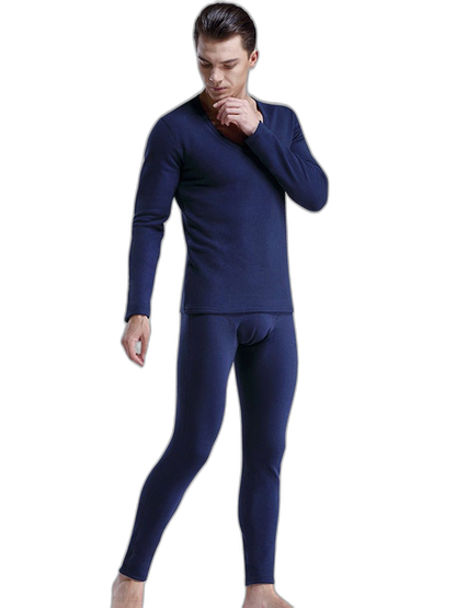 V-Neck Thermal Underwear With Fleece Lined