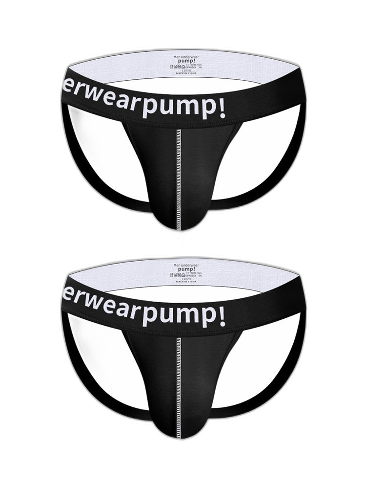 2 Pack Men's Trendy Breathable Sexy Cotton Jockstrap