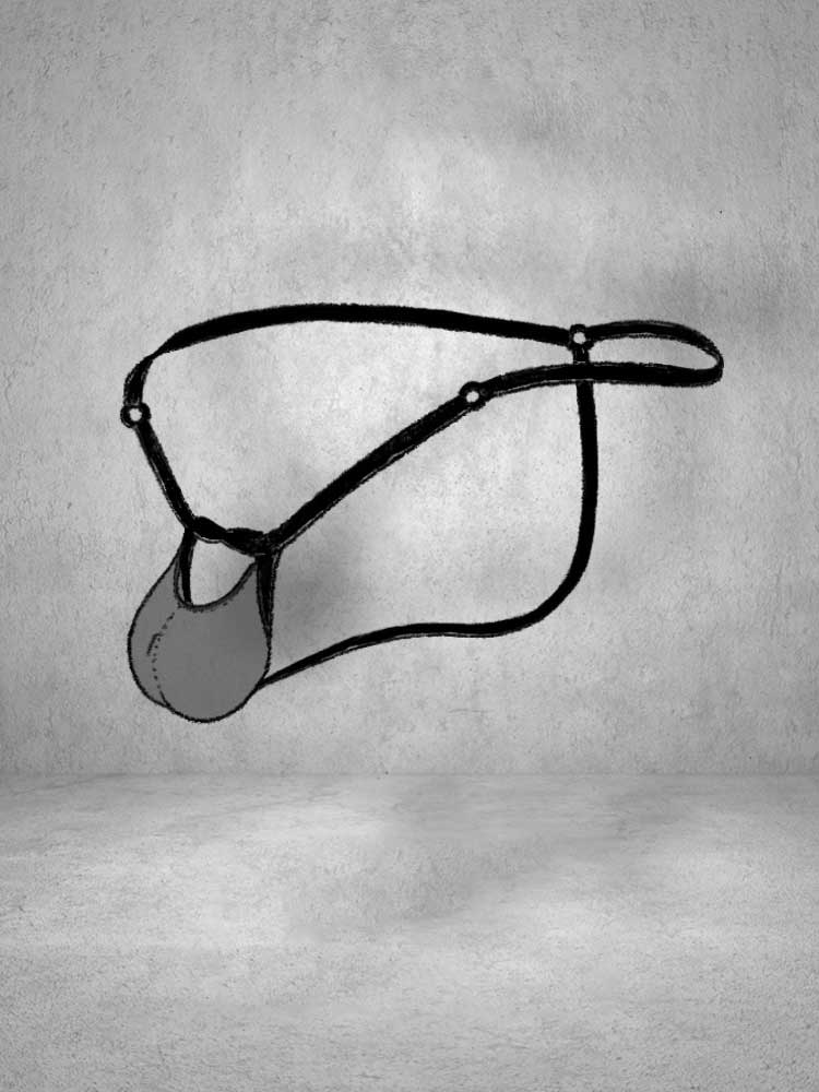 Men's Replaceable External Pouch Stretch Thong