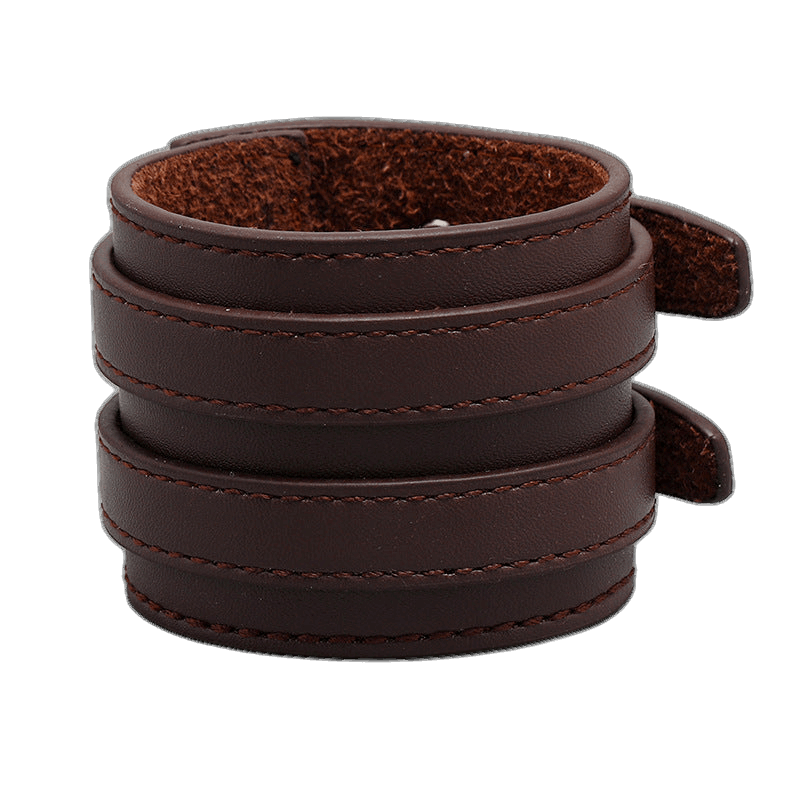 Adjustable Leather Dual-Buckle Bracelet
