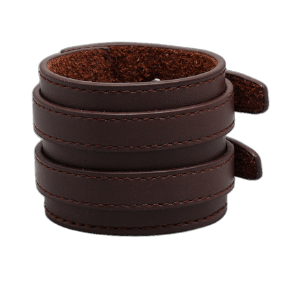Adjustable Leather Dual-Buckle Bracelet