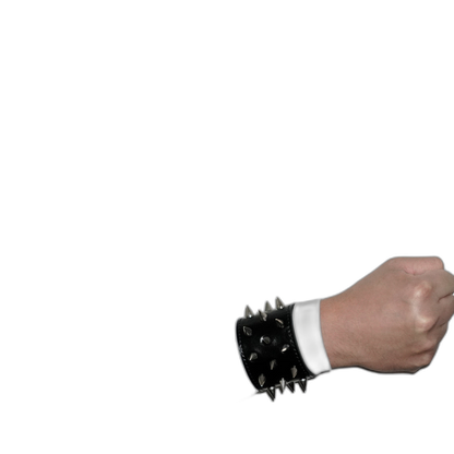 Tumbled Leather Spike Band