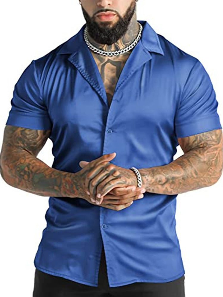 Men's Disco Lustrous Finish Shiny Shirt