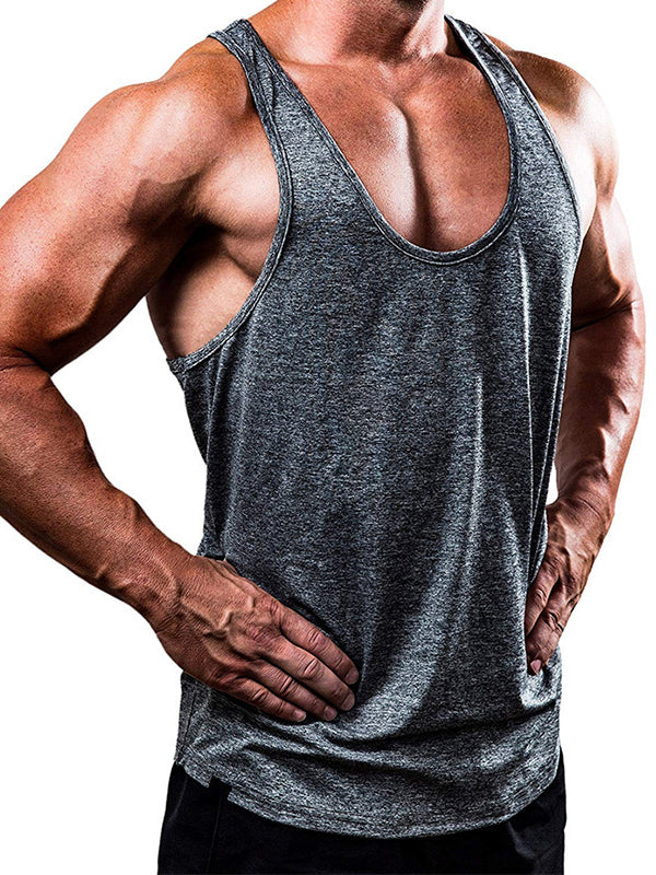Solid Color V-neck Fitness Sleeveless Tank