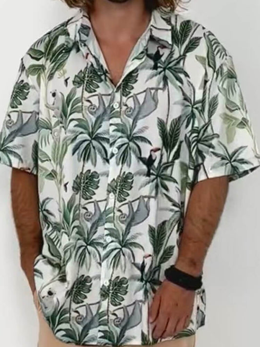 Men's Hawaiian Beach Loose Short-sleeved Shirt
