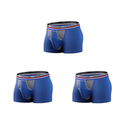 3 Pack Men's Breathable Divided Double Pouch Boxer Briefs