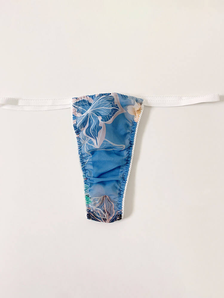Men's Sexy Floral Print Thin Waist Thong
