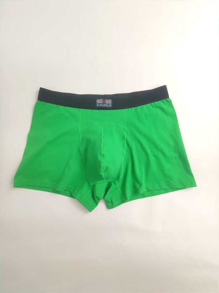 Men's Sexy Green Breathable Cotton Boxer Briefs