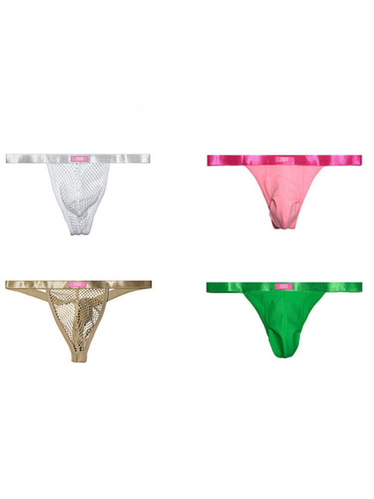 Men's Low-Rise Neon-Colored Large Pouch Thong