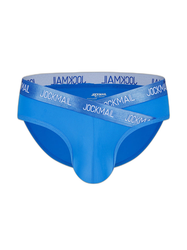 2 Pack Men's Sporty Letter Print Supportive Low-Rise Ice Silk Skin-Friendly Bikini