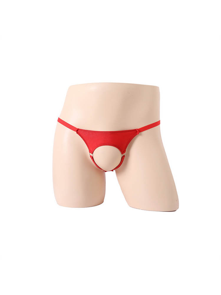 Men's Solid Color Hollow Ring Sexy Jockstrap