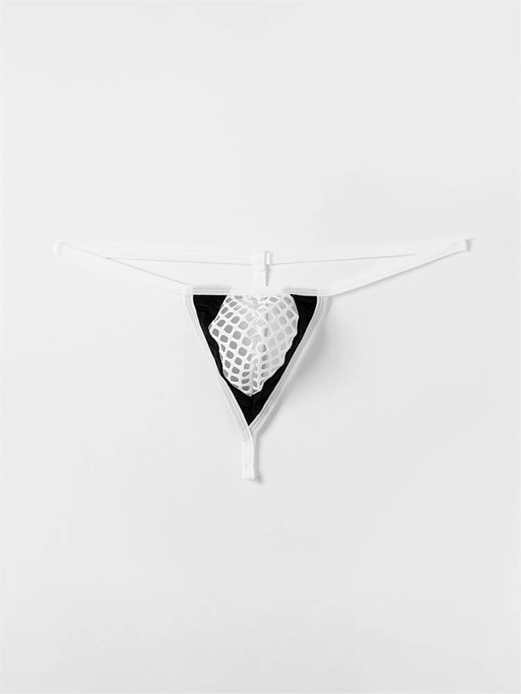 Men's Hollow Mesh Sexy Colorblock Thong