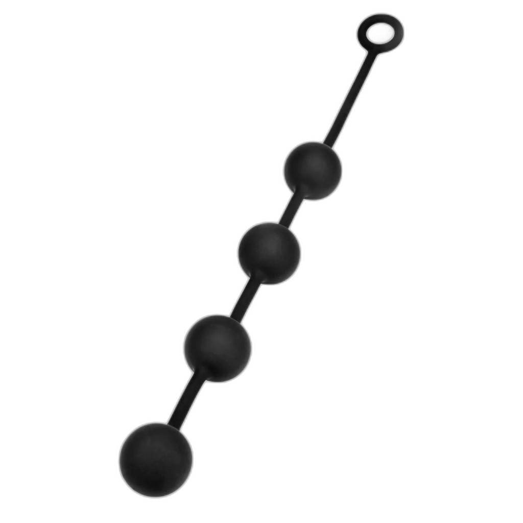 Prowler RED Silicone Anal Beads Black Medium
