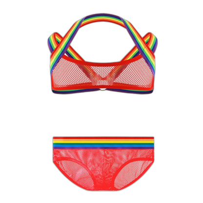 Gay Pride Mesh Harness + Underwear Outfit