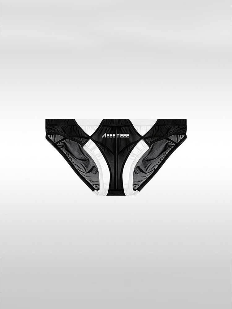 Men's Sexy Sheer Colorblock Stretch Thin Briefs