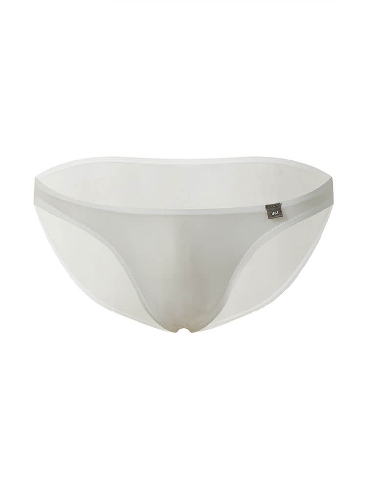 Men's Transparent Ice Silk Low-Rise Seamless Briefs