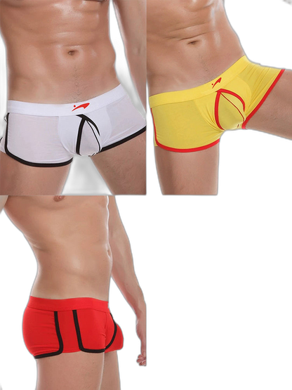 3 Pack Men's Modal U-convex Large Pouch Breathable Trunks