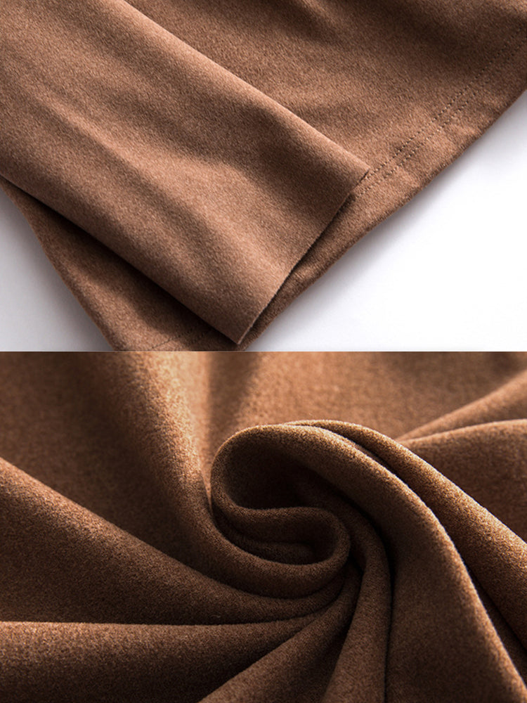 Mid-neck Men's Fleece Warm Bottoming Top T-shirt