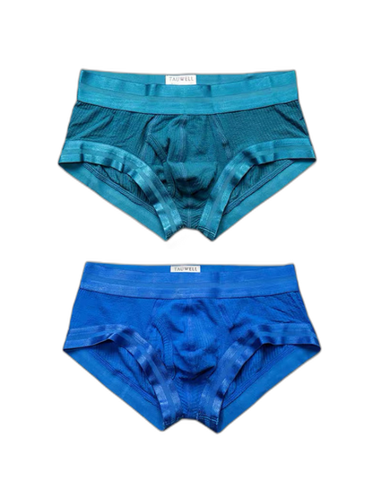 2 Pack Men's Spliced Color Trunks with Functional Fly