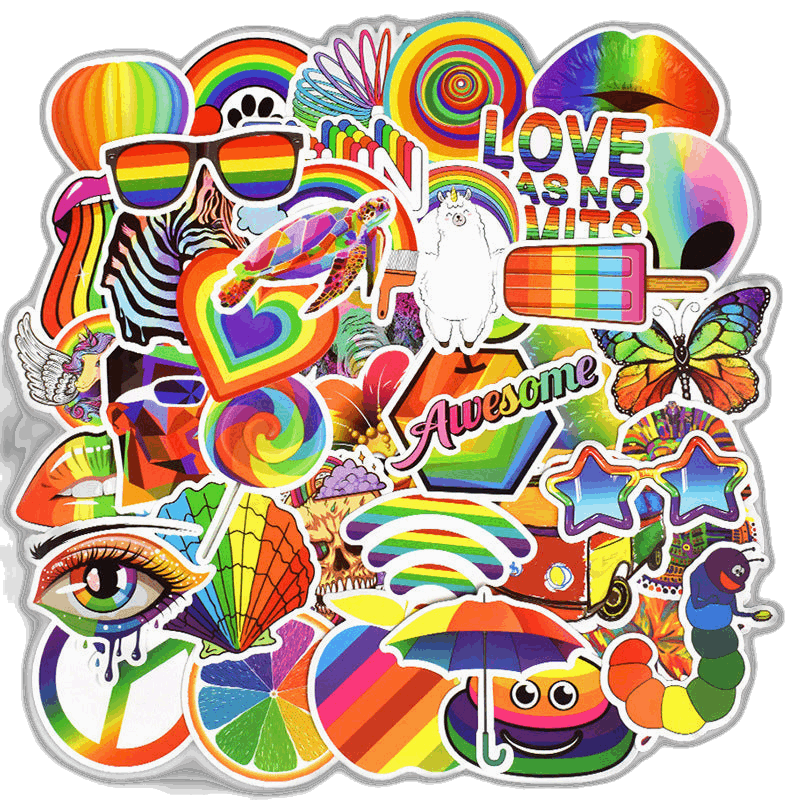 50 Rainbow Stickers