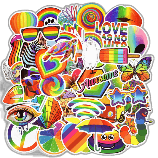 50 Rainbow Stickers