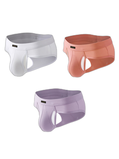 3 Pack Men's Seamless Comfort Sporty Cut Stretch Fit Briefs
