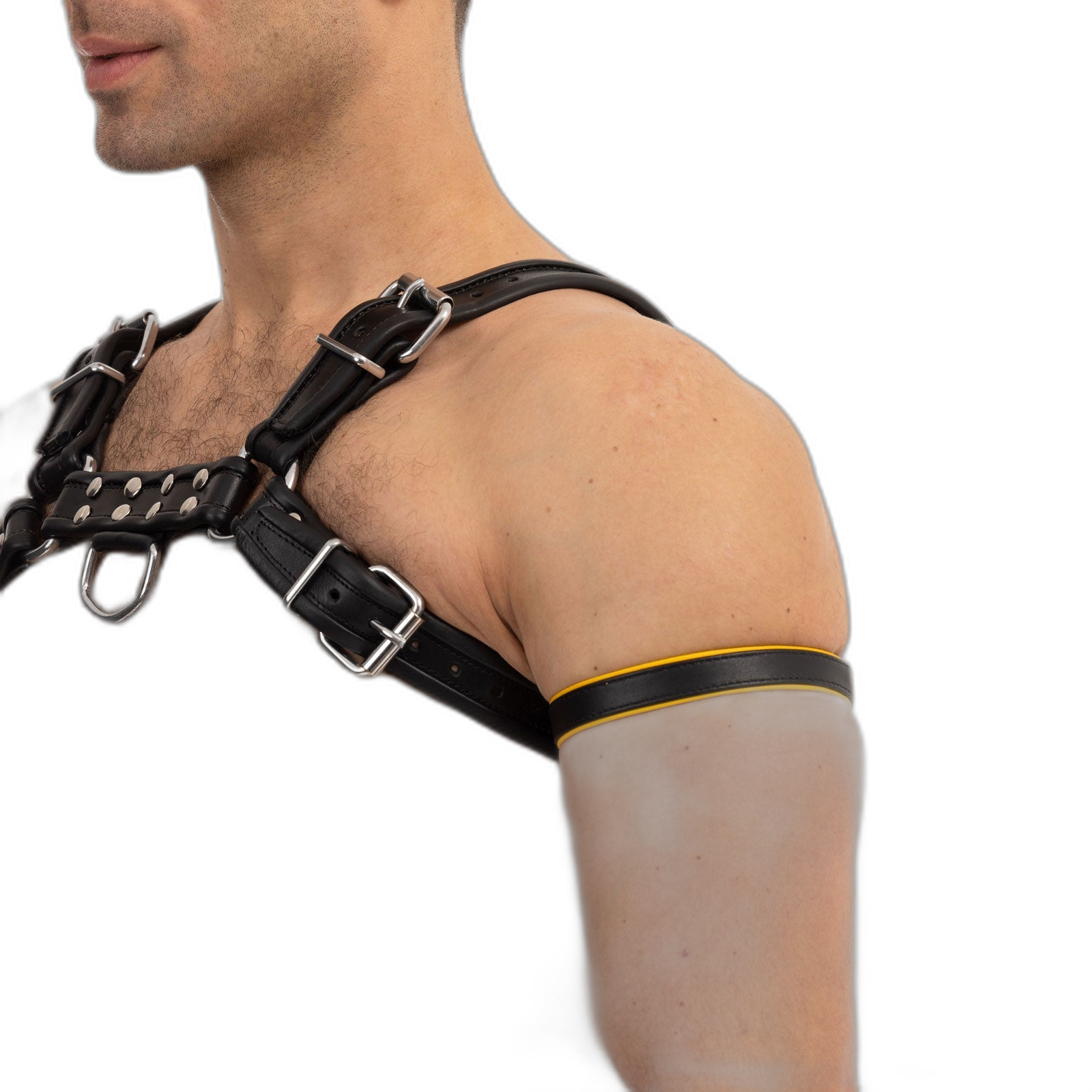Prowler RED Leather Bicep Band Black Yellow