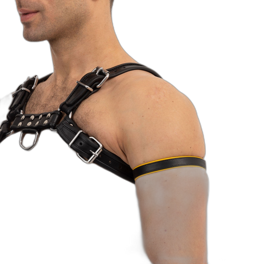 Prowler RED Leather Bicep Band Black Yellow