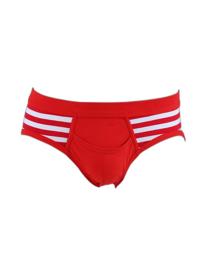 3 Pack Men's Mid-Rise Cotton Striped Briefs