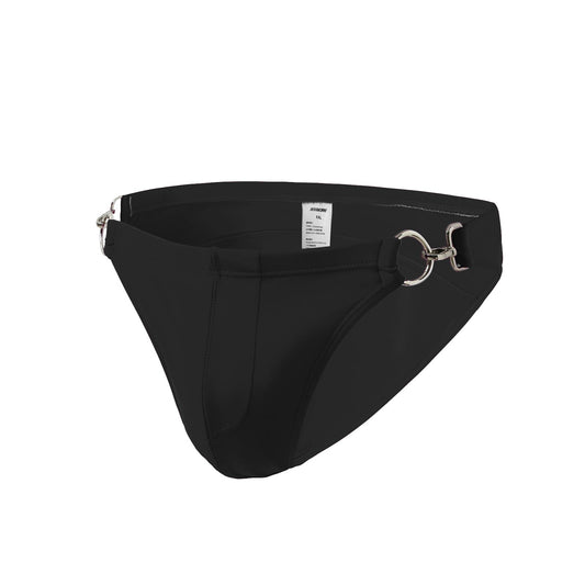 Men's Solid Color Metal Double Buckle Swim Bikini