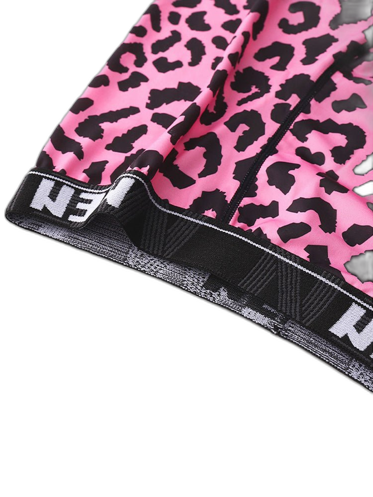 4-Pack Men's Leopard Print Mid-Rise Breathable Trunks