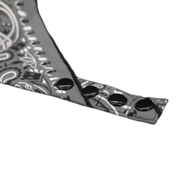 Mr.S Leather Zipper Pocket Neck Hanky - Charcoal