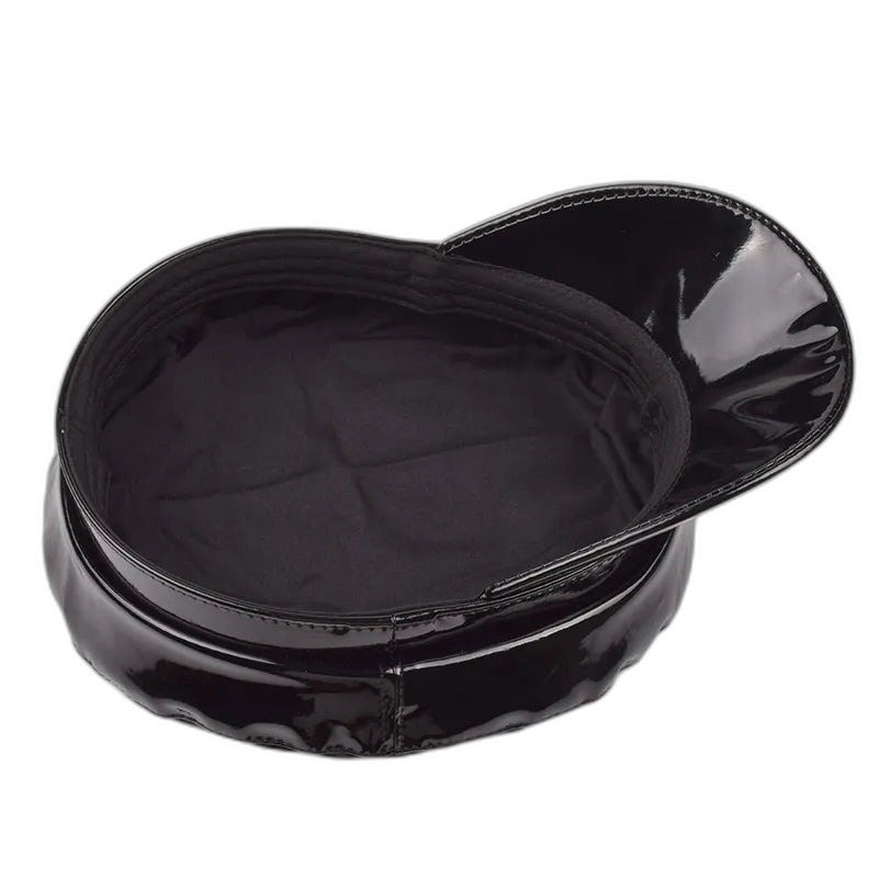 Patent Leather Biker Cap