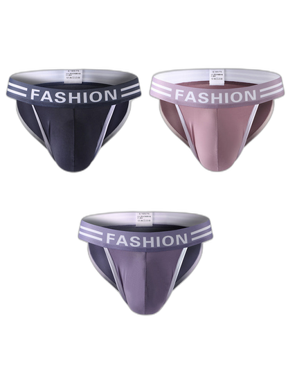 3 Pack Men's High-Cut Sexy Comfortable U-Convex Breathable Briefs