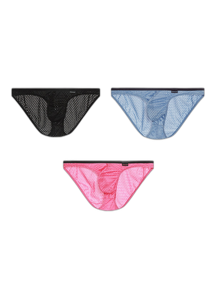 Men's Low-rise Mesh U-shaped Convex Pocket Sports Briefs