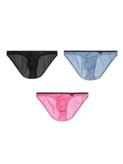 Men's Low-rise Mesh U-shaped Convex Pocket Sports Briefs