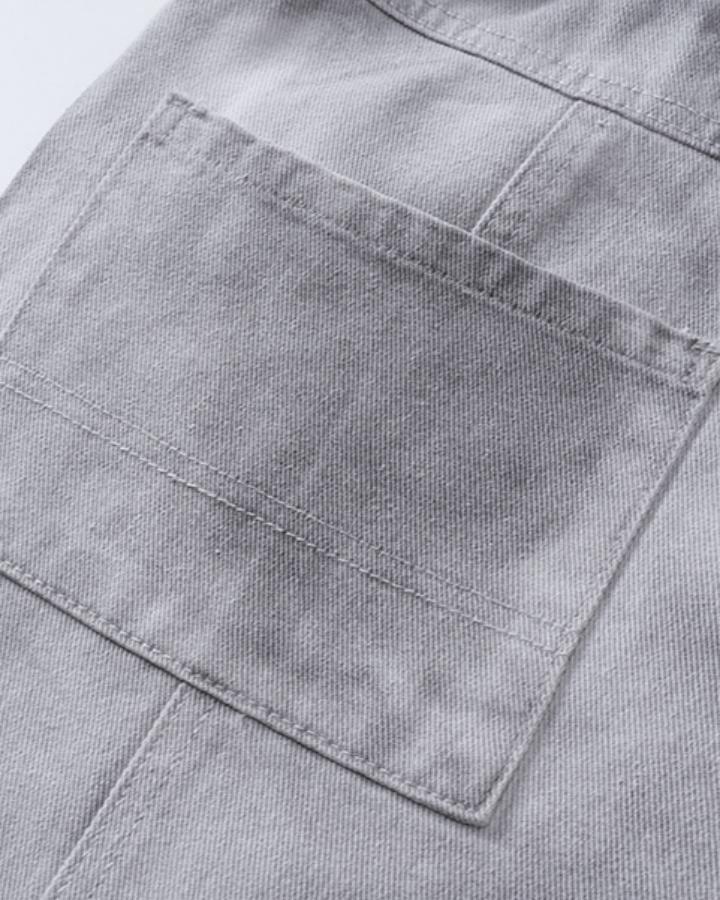 KIIKIO Retro Washed Distressed Double-Waist Wide-Leg Pants